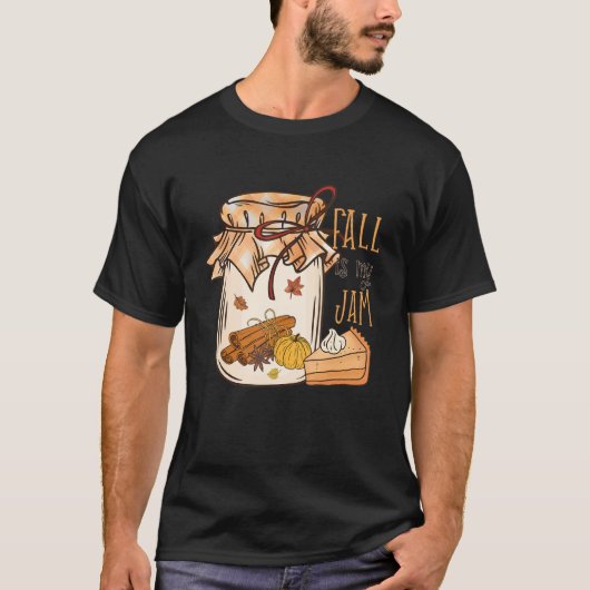 Fall Is My Jam Pumpkin Pie Autumn Family Pajama Th T-Shirt (Vorderseite)