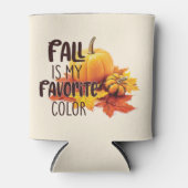 Fall ist meine Lieblingsfarbe - Pumpkins & Blätter Dosenkühler (Vorderseite)