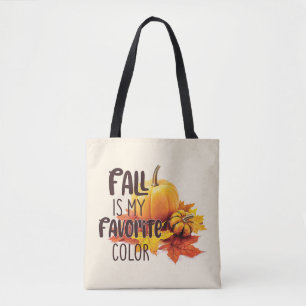 Fall ist meine Lieblingsfarbe - Pumpkins & Blätter Tasche