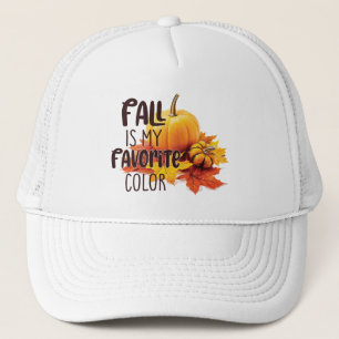 Fall ist meine Lieblingsfarbe - Pumpkins & Blätter Truckerkappe