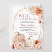 Fall Ivory Beige Floral Pumpkin Engagement Party Einladung (Vorderseite)