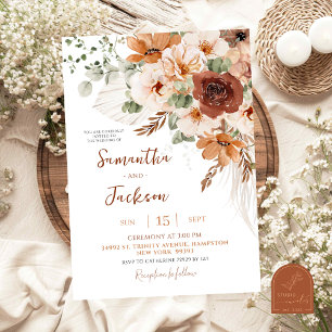 Fall Ivory Boho Hochzeitseinladung Einladung