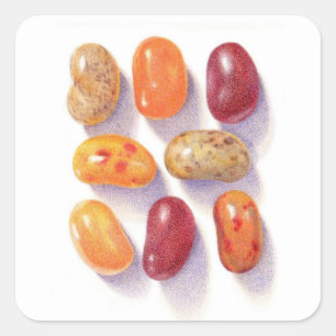 FALL JELLY BEANS Small Square Stickers