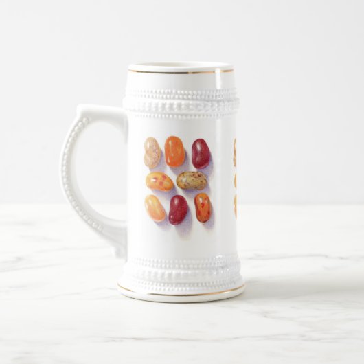 FALL JELLY BEANS White & Gold Stein Bierglas (Links)