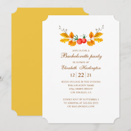 Fall Junggeselinnen-Abschied. Herbsthochzeit Wasse Einladung