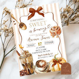 Fall Kaffee Etwas Süßes ist das Brewing Baby Dusch Einladung