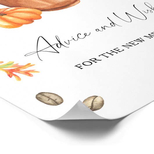 Fall-Kaffee - Ratschläge und Wünsche für Neugebore Poster (Ecke)