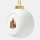 Fall Kaffeekürbis Tasse mit Katz Keramik Kugel-Ornament (Rechts)