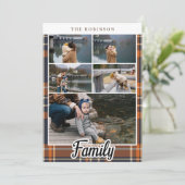 Fall Kariert Blue Orange Fotos für benutzerdefinie Karte (Stehend Vorderseite)