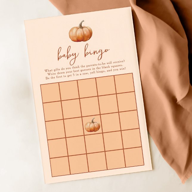 Fall Kariert ein kleines Pumpkin Baby Bingo Duschs (Von Creator hochgeladen)