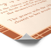 Fall Kariert ein kleines Pumpkin Baby Dusche Bauch Poster (Ecke)