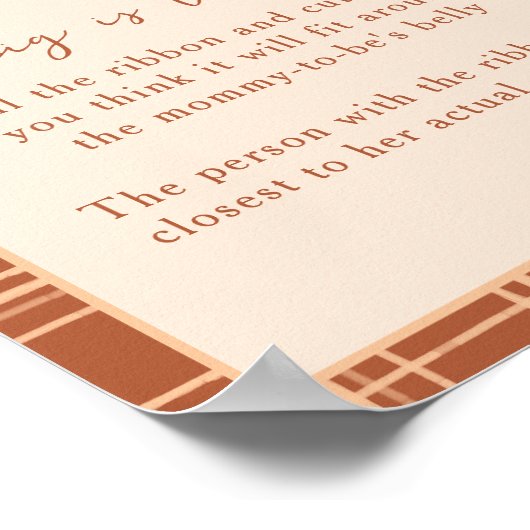 Fall Kariert ein kleines Pumpkin Baby Dusche Bauch Poster (Ecke)