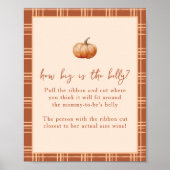 Fall Kariert ein kleines Pumpkin Baby Dusche Bauch Poster (Vorne)