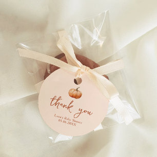 Fall Kariert ein wenig Pumpkin Baby Dusche Geschenkanhänger