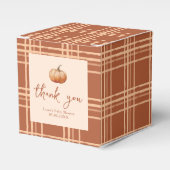 Fall Kariert ein wenig Pumpkin Baby Dusche Geschenkschachtel (Vorderseite)