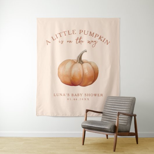 Fall Kariert ein wenig Pumpkin Baby Dusche Hinterg Wandteppich (Beispiel)