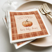Fall Kariert ein wenig Pumpkin Baby Dusche Napkins Serviette