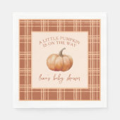 Fall Kariert ein wenig Pumpkin Baby Dusche Napkins Serviette (Vorderseite)