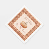 Fall Kariert ein wenig Pumpkin Baby Dusche Napkins Serviette (Ecke)