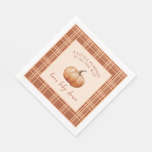 Fall Kariert ein wenig Pumpkin Baby Dusche Napkins Serviette (Ecke)