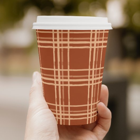 Fall Kariert ein wenig Pumpkin Baby Dusche Pappbecher