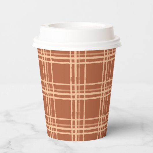 Fall Kariert ein wenig Pumpkin Baby Dusche Pappbecher (Rückseite)