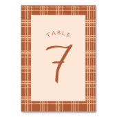 Fall Kariert ein wenig Pumpkin Baby Dusche Tischnummer (Vorderseite)