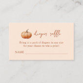 Fall Kariert ein wenig Pumpkin Windel Raffle Begleitkarte (Vorderseite)