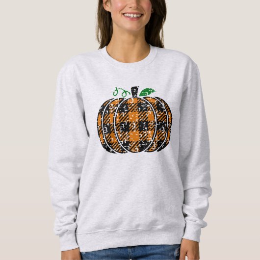 Fall Kariert Pumpkin Sweatshirt (Vorderseite)