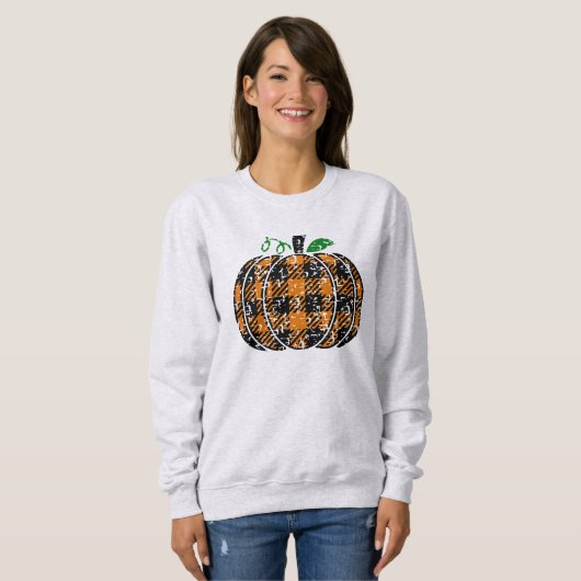 Fall Kariert Pumpkin Sweatshirt (Vorne ganz)