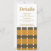 Fall Karierter Flannel Mustard Wedding Details Einladung (Vorderseite)