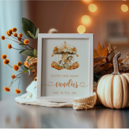 Fall Karousel Babürbis schätzen, wie viele Bonbons Poster