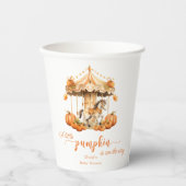 Fall Karussel Kürbis ist auf dem Weg Babydusche Pappbecher (Vorderseite)