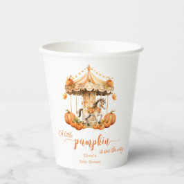 Fall Karussel Kürbis ist auf dem Weg Babydusche Pappbecher