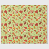 Fall Kastanien und Eichhörnchen Nahtlose Umschlagp Geschenkpapier (Flach)