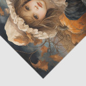 Fall Kid Holding Pumpkin Erntedank Decoupage Seidenpapier (Ausschnitt)