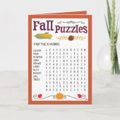 Fall Kids Puzzle Activity Card Karte (Vorderseite)