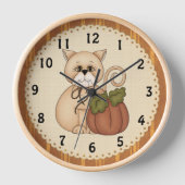 Fall Kitty Clock Wanduhr (Vorderseite)