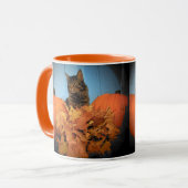 Fall Kitty und Pumpkins Tasse (Vorderseite Links)