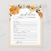 Fall Kleine Kürbis Blütenbaby-Vorhersagekarte (Vorderseite)