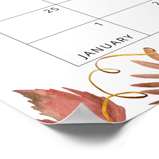 Fall Kleine Kürbis Schätzung des Fälligkeitskalend Poster (Ecke)