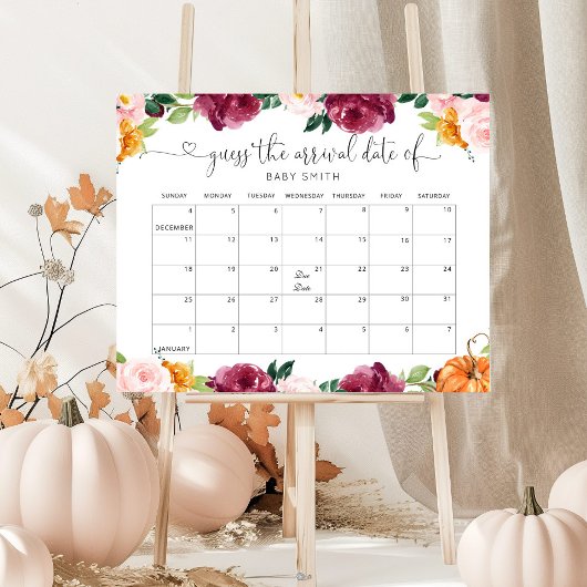 Fall Kleine Kürbis Schätzung des Fälligkeitskalend Poster