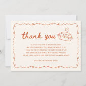 Fall Kleine Süsse Pie Baby Dusche Dankeskarte (Vorderseite)