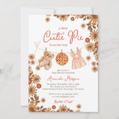 Fall Kleine Süsse Pie Teddy Bear Girl Babydusche Einladung (Vorderseite)