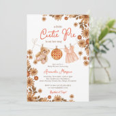 Fall Kleine Süsse Pie Teddy Bear Girl Babydusche Einladung (Stehend Vorderseite)