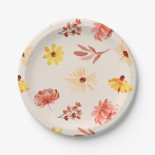 Fall Kleine Wildblume Geburtstag oder Dusche Pappteller