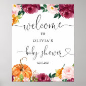 Fall Kleiner Kürbis auf dem Wegweiser Poster (Vorne)