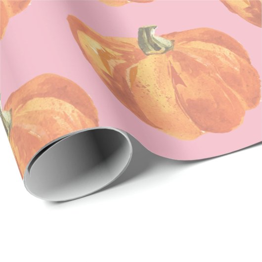 Fall-kleines Kürbis-Rosa Geschenkpapier (Rolleneckpunkt)