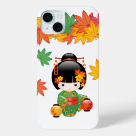 Fall Kokeshi Doll - Green Kimono Geisha Girl Case-Mate iPhone Hülle