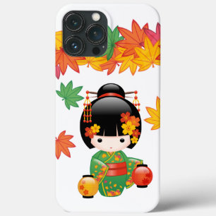 Fall Kokeshi Doll - Green Kimono Geisha Girl Case-Mate iPhone Hülle